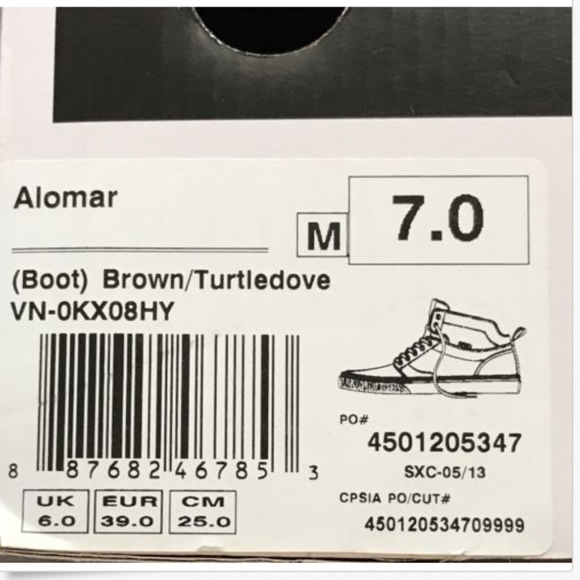 Vans Alomar Boot Brown Turtledove Skate Shoes🌹 - Picture 8 of 8